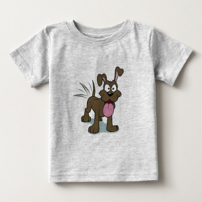 Lycklig Hund Baby T-Shirt (Framsida)