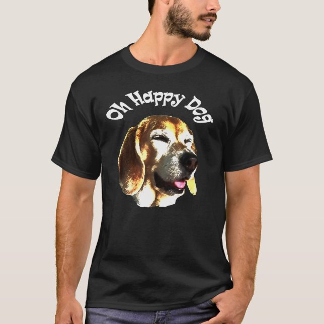 Lycklig Hund Beagle Gif T Shirt (Framsida)