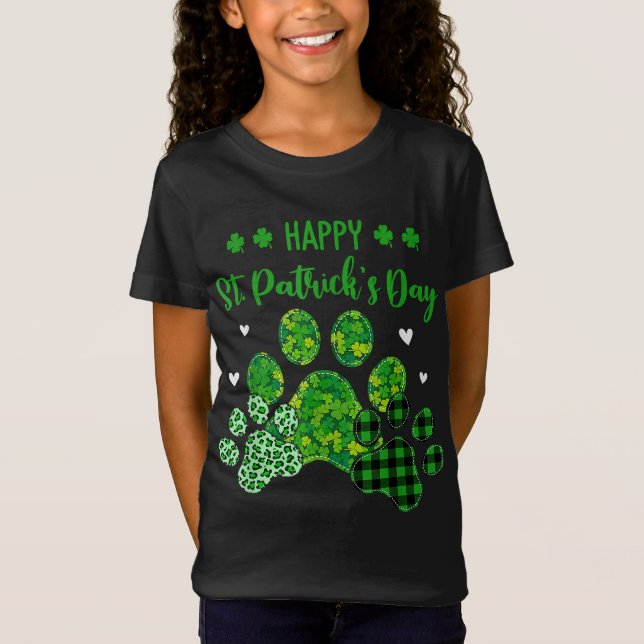 Lycklig Hund Leopard Skriv ut Hundägare St Patrick T Shirt (Framsida)