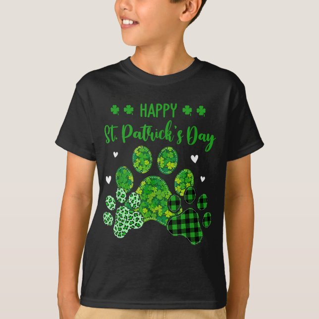 Lycklig Hund Leopard Skriv ut Hundägare St Patrick T Shirt (Framsida)