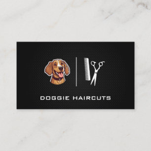 Lycklig Hund Logotyp Groomer Verktyg Visitkort