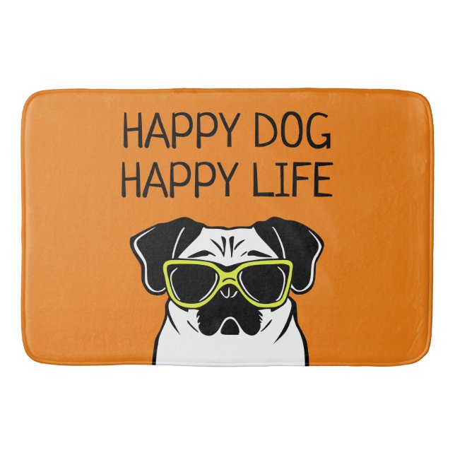 Lycklig hund lycklig badrumsmatta (Framsidan)