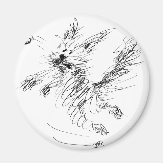 lycklig hund magnet (Framsidan)