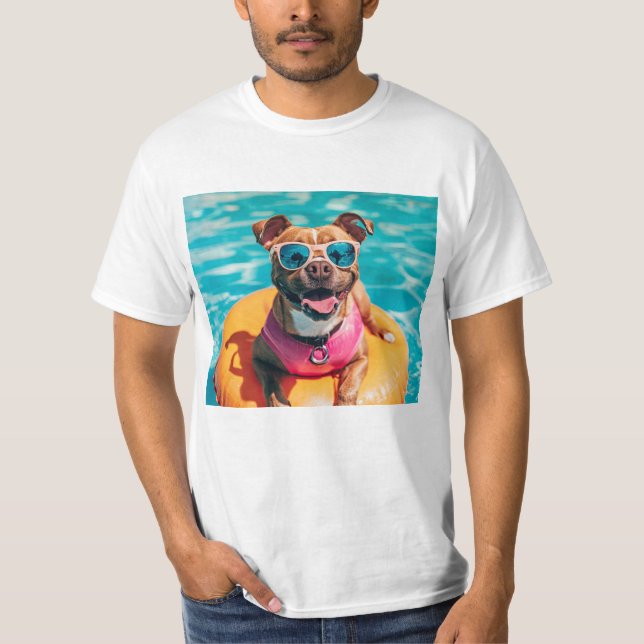 Lycklig Hund med solglasögon T Shirt (Framsida)