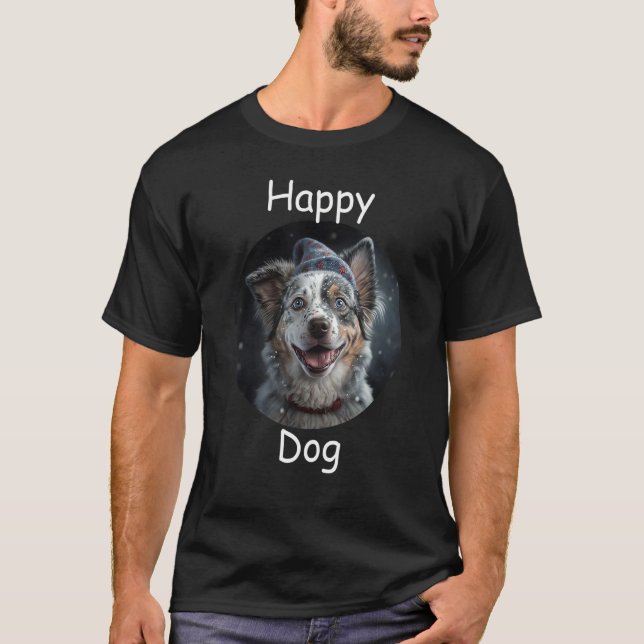 Lycklig Hund - Mini Ausie T Shirt (Framsida)