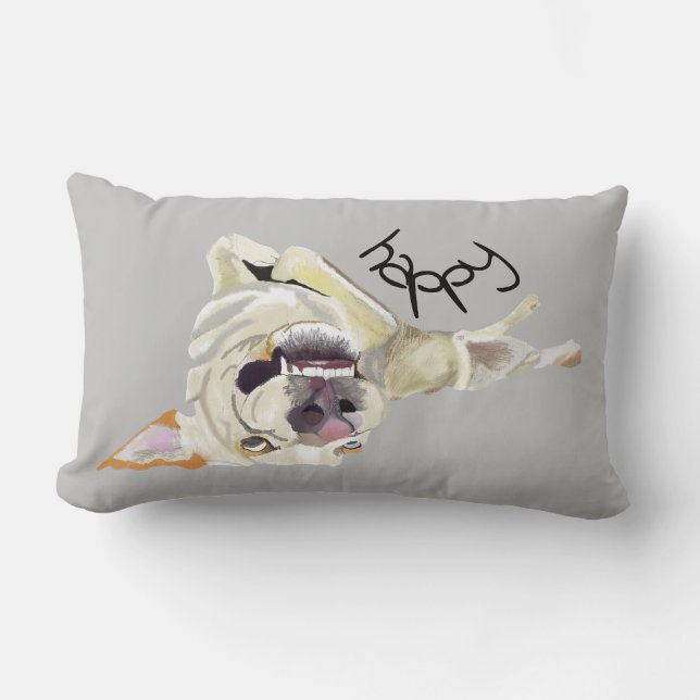Lycklig Hund Pillow! Lumbarkudde (Framsida)