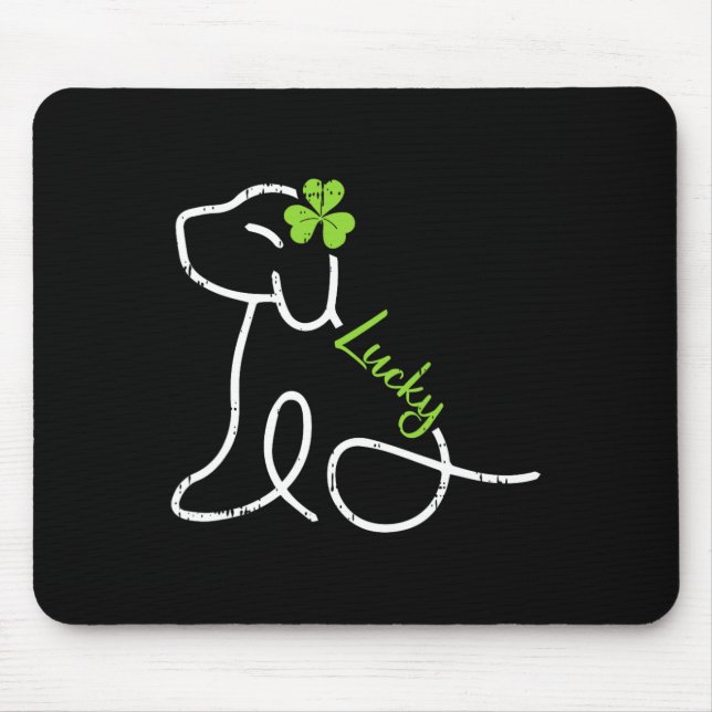 Lycklig hund St Patricks Day Söt irländsk valp Sha Musmatta (Framsidan)