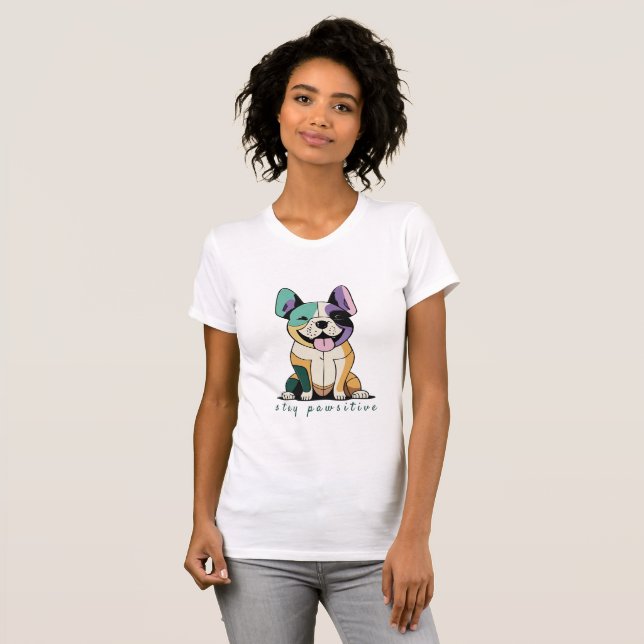 Lycklig Hund T Shirt (Hel framsida)