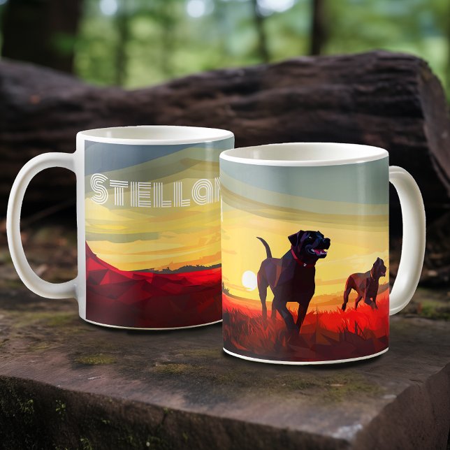 Lycklig Hundar God morgon Walk - Personlig Kaffemugg (Skapare uppladdad)