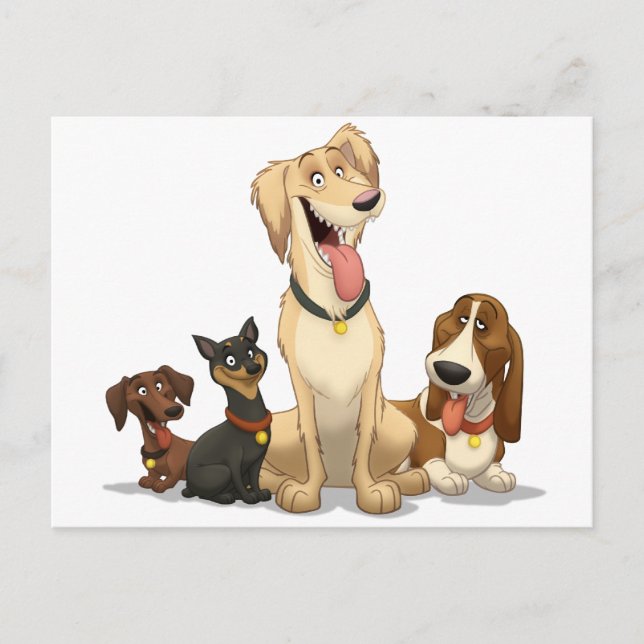 Lycklig Hundar Vykort (Framsida)