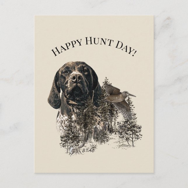 Lycklig Hunt Day! Vykort (Framsida)