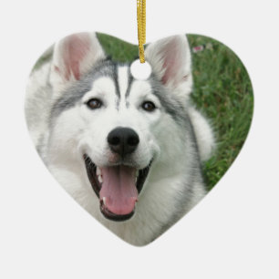 Lycklig Husky Julgransprydnad Keramik