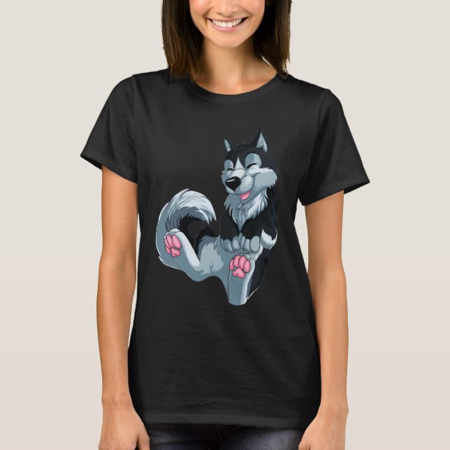 Lycklig Husky T Shirt (Framsida)