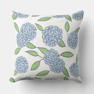 Lycklig Hydrangeas Preppy Coastal Decor Kudde