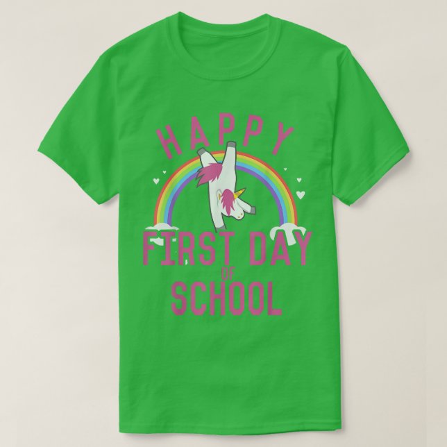 Lycklig i första skolan t shirt (Design framsida)