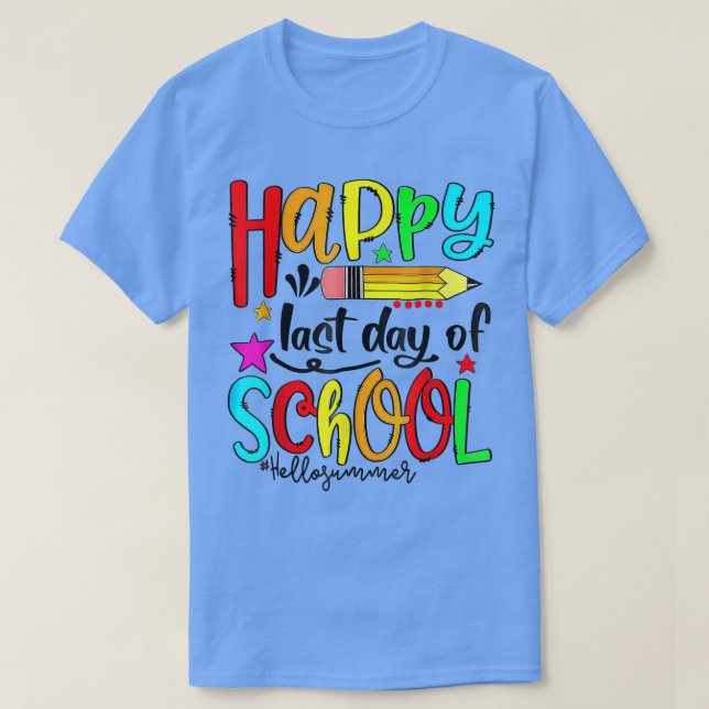 Lycklig i Hej Sommarlärare Grad T Shirt (Design framsida)