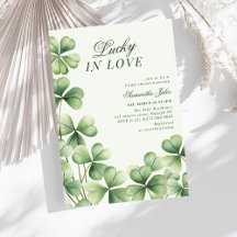 Lycklig i kärlek Bröllopsbrudfest Grön Shamrock