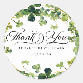 Lycklig i kärlek Bröllopsbrunsj Grön Shamrock Runt Klistermärke