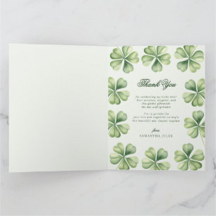 Lycklig i Kärlek Bröllopsdusch Grön Shamrock Tack Kort