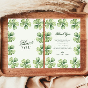 Lycklig i Kärlek Bröllopsdusch Grön Shamrock Tack Kort