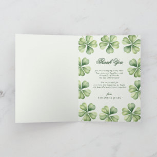 Lycklig i Kärlek Bröllopsdusch Grön Shamrock Tack Kort