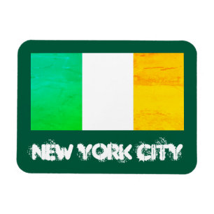 Lycklig i New York City - Irländska flaggan NYC- k Magnet