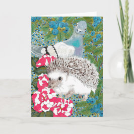 Lycklig-ihåligt hälsningskort - Hedgehog Kort