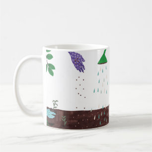  lycklig   Illustration av trädgårdsmästare Kaffemugg