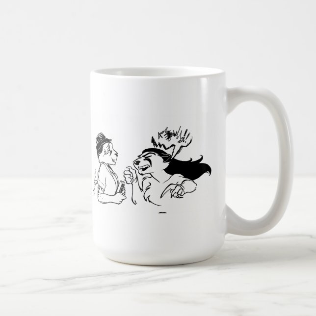 Lycklig/ilsken kundmugg kaffemugg (Höger)