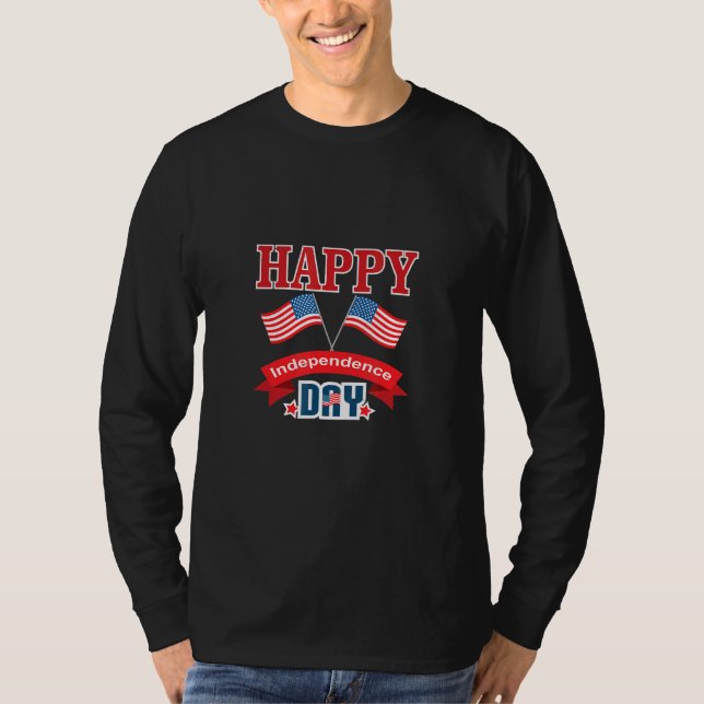Lycklig Independence day 4 juli 1 T Shirt (Framsida)