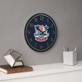Lycklig Independence day American Flagga Clock Stor Klocka