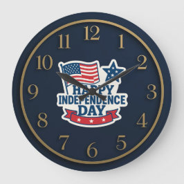 Lycklig Independence day American Flagga Clock Stor Klocka