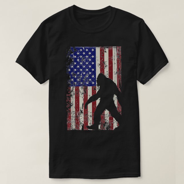 Lycklig Independence day Bigfoot 4th of july Meric T Shirt (Design framsida)