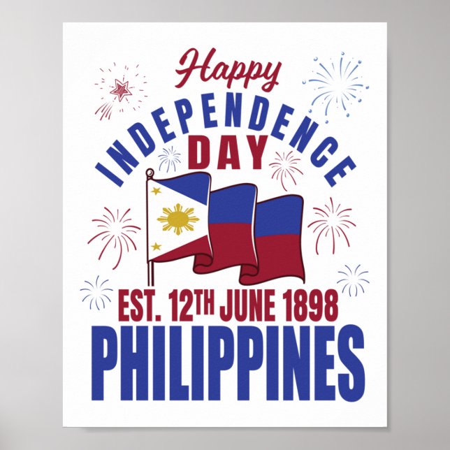 Lycklig Independence day Filippinerna Pinoy Filipi Poster (Framsidan)