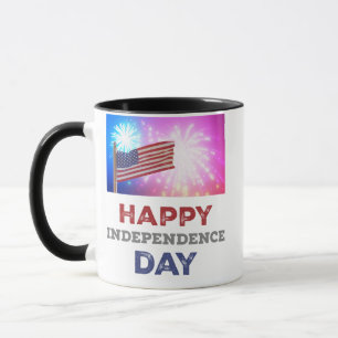 Lycklig Independence day Fireworks Mugg