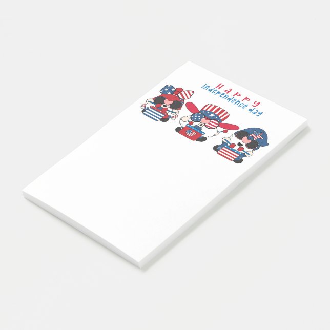 Lycklig Independence day Gnomes Post-it Notes Block (Vinklad)