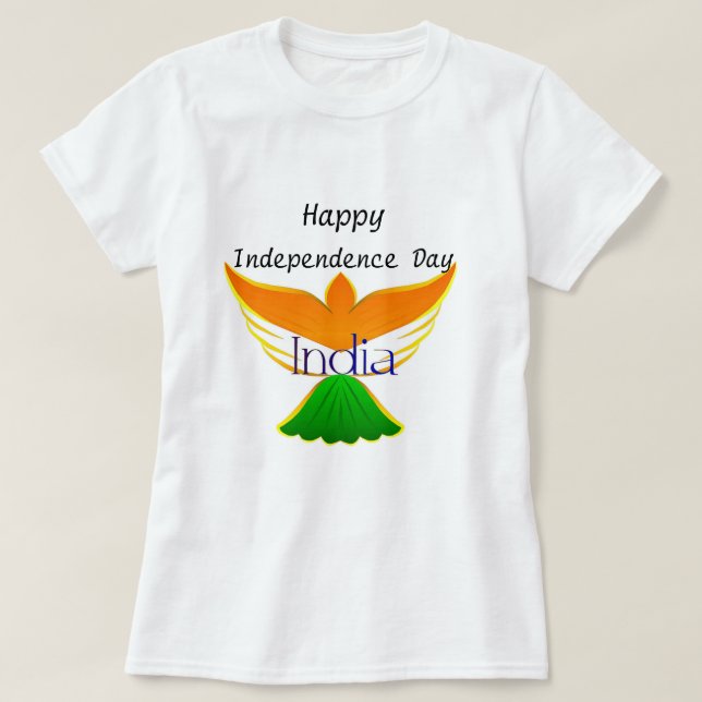 Lycklig independence day Indien (flagga på T Shirt (Design framsida)