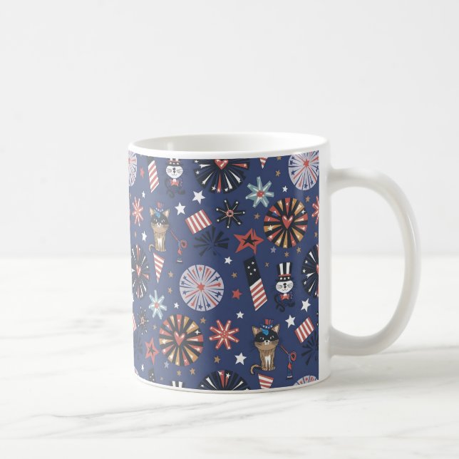 Lycklig Independence day & juli 4 Gått Kaffemugg (Höger)