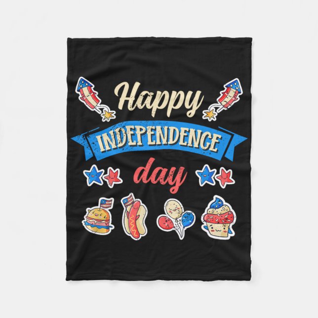 Lycklig Independence day - Oberoende 4 juli Fleecefilt (Framsidan)