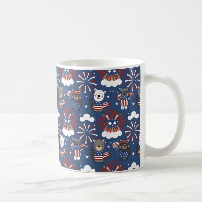 Lycklig Independence day och juli 4 Gift Idea Kaffemugg (Höger)
