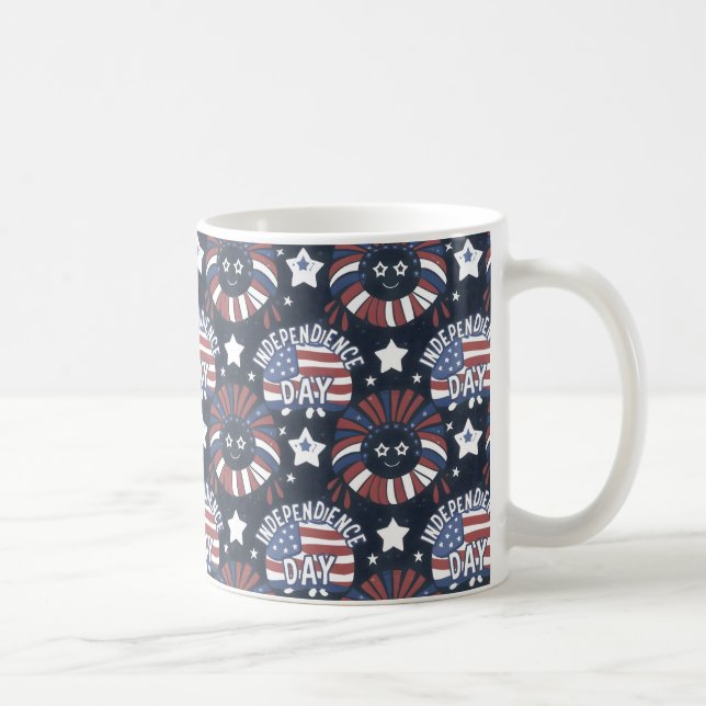 Lycklig Independence day och juli 4 Gift Idea Kaffemugg (Höger)