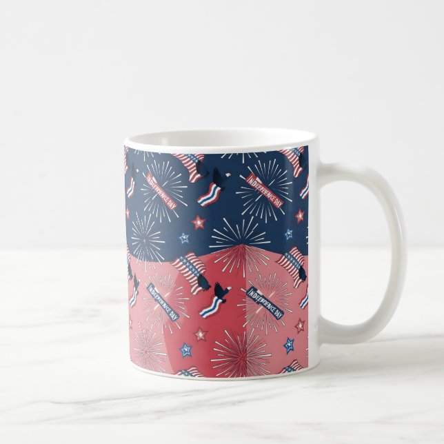 Lycklig Independence day och juli 4 Gift Idea Kaffemugg (Höger)