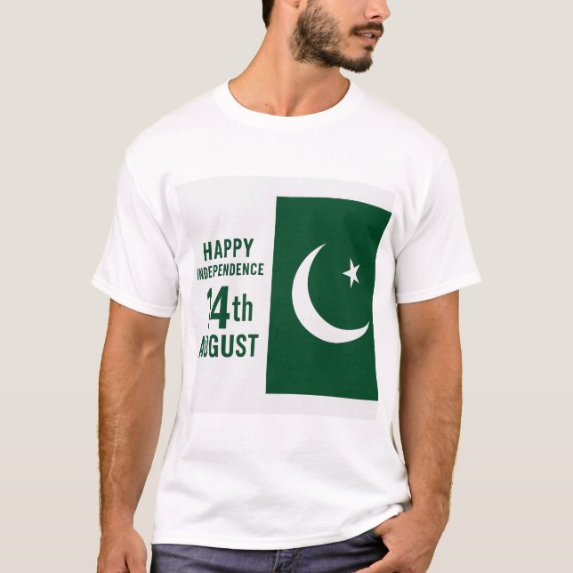 Lycklig Independence day Pakistan - 14 augusti T Shirt (Framsida)