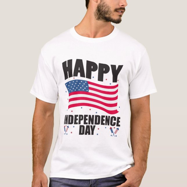 Lycklig Independence day T Shirt (Framsida)
