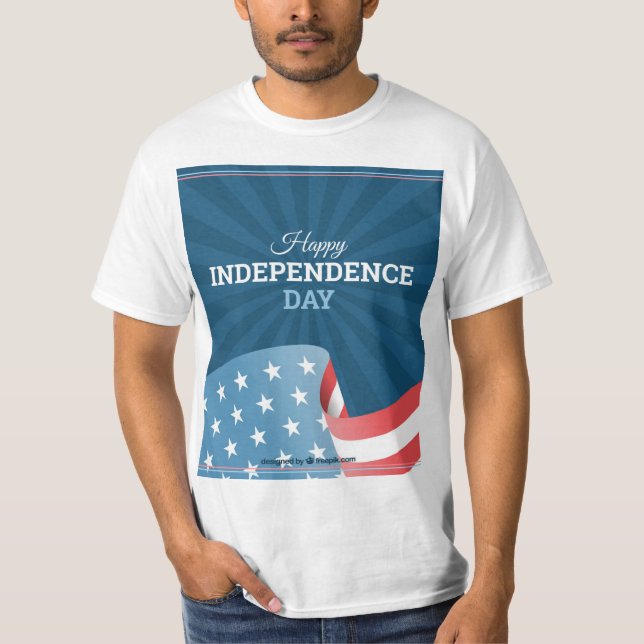 Lycklig Independence day T-Shirt Design (Framsida)