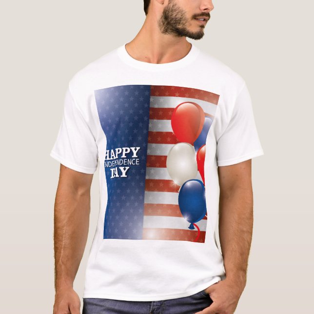 Lycklig Independence day T-Shirt Design (Framsida)