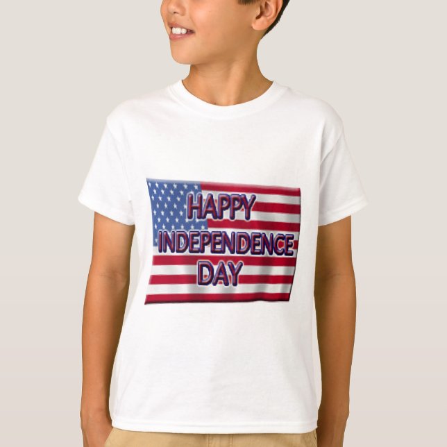 Lycklig Independence day Tee Shirt (Framsida)