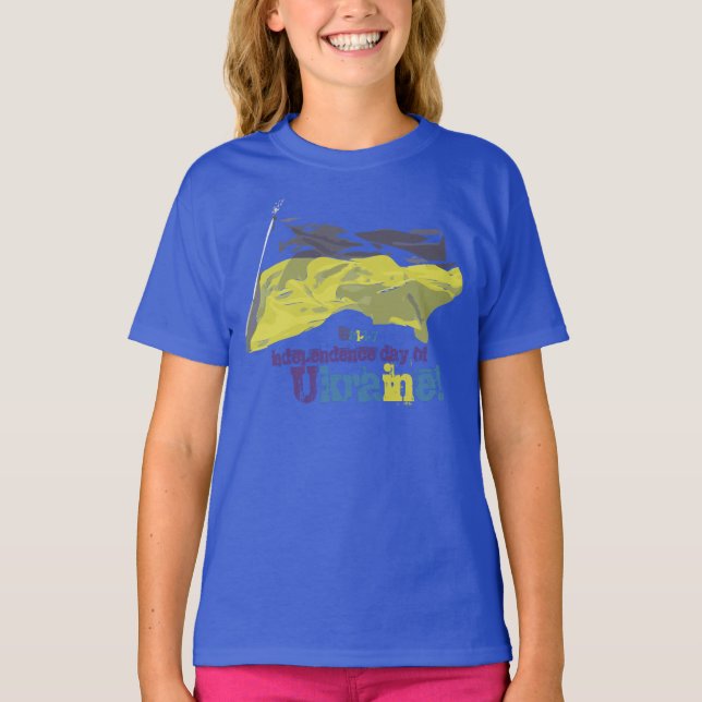 Lycklig independence day Ukraina T-shirt (Framsida)