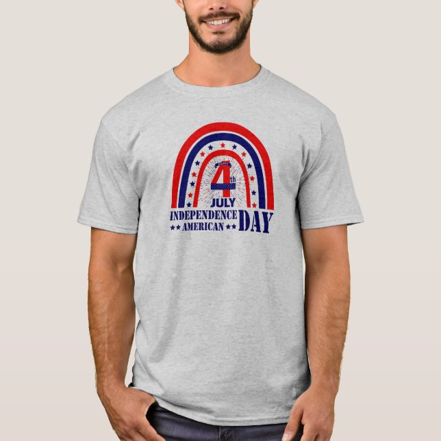 Lycklig Independence day USA 4 juli i USA T Shirt (Framsida)