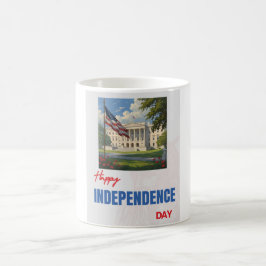 "Lycklig Independence day" Vita huset Flagga Kaffemugg